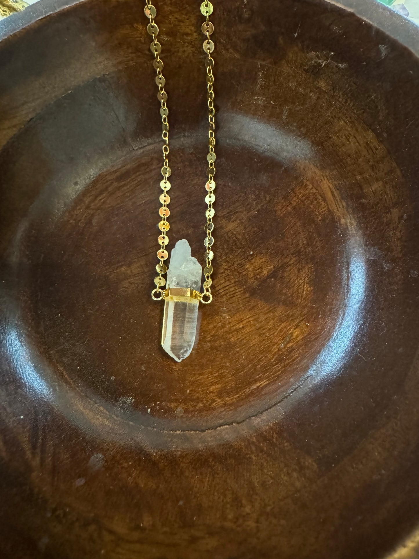 Clear Quartz Crystal 14k Gold Filled Necklace*